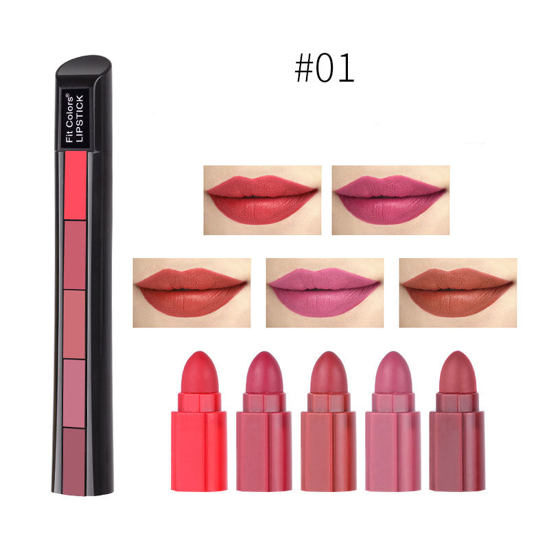 Matte 5-Color Lipstick Set