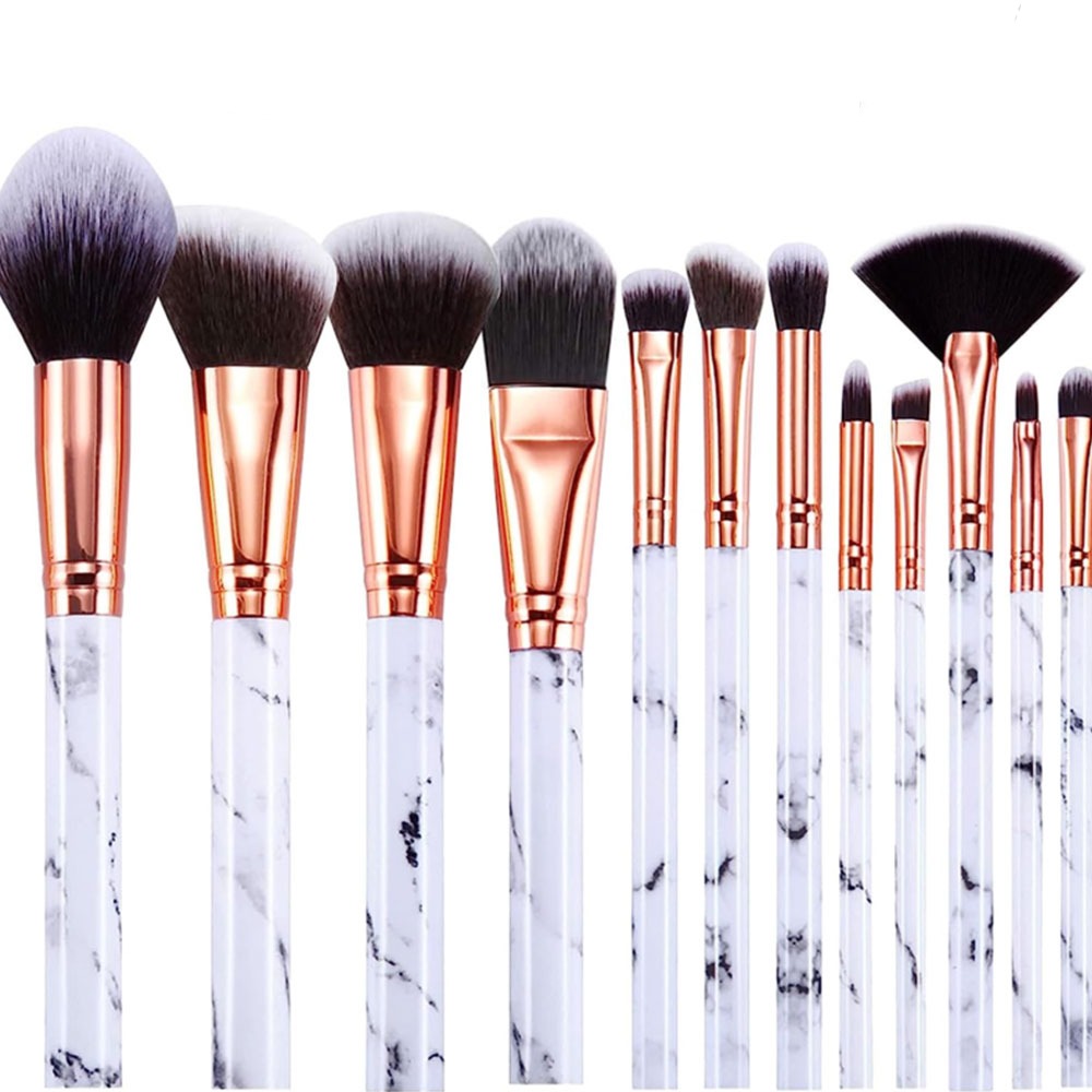 12Pcs Marble Makeup Brushes Set